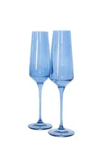 Estelle Colored Glass Champagne Flute Set/2