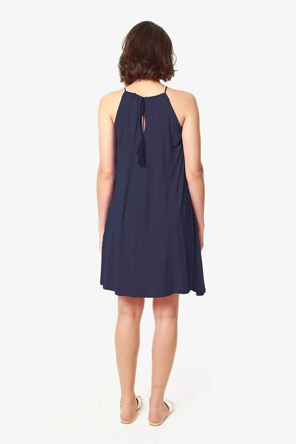 Fianna Sleeveless Bamboo Cotton Nursing Dress Navy