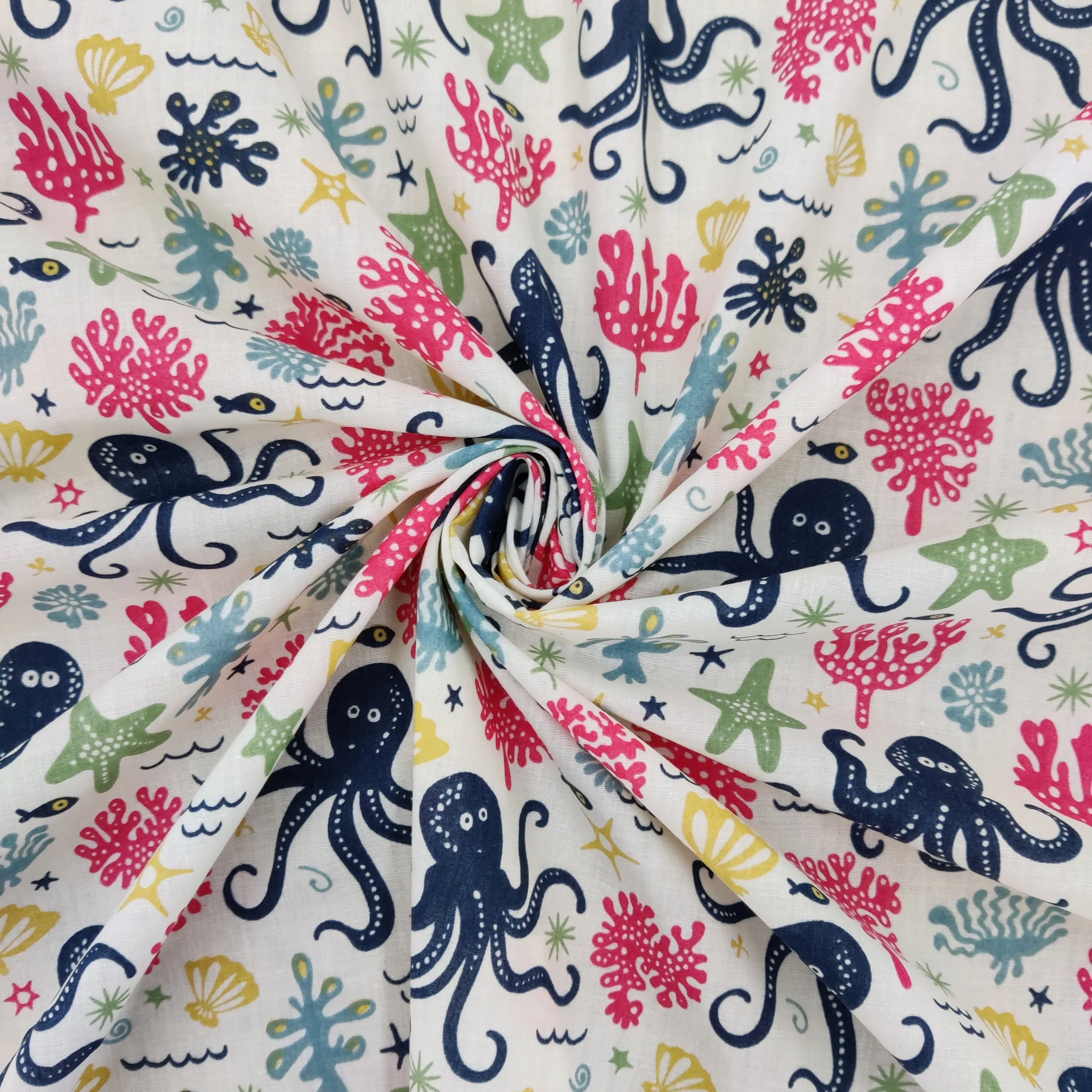 FS801 Octopus Polycotton Fabric