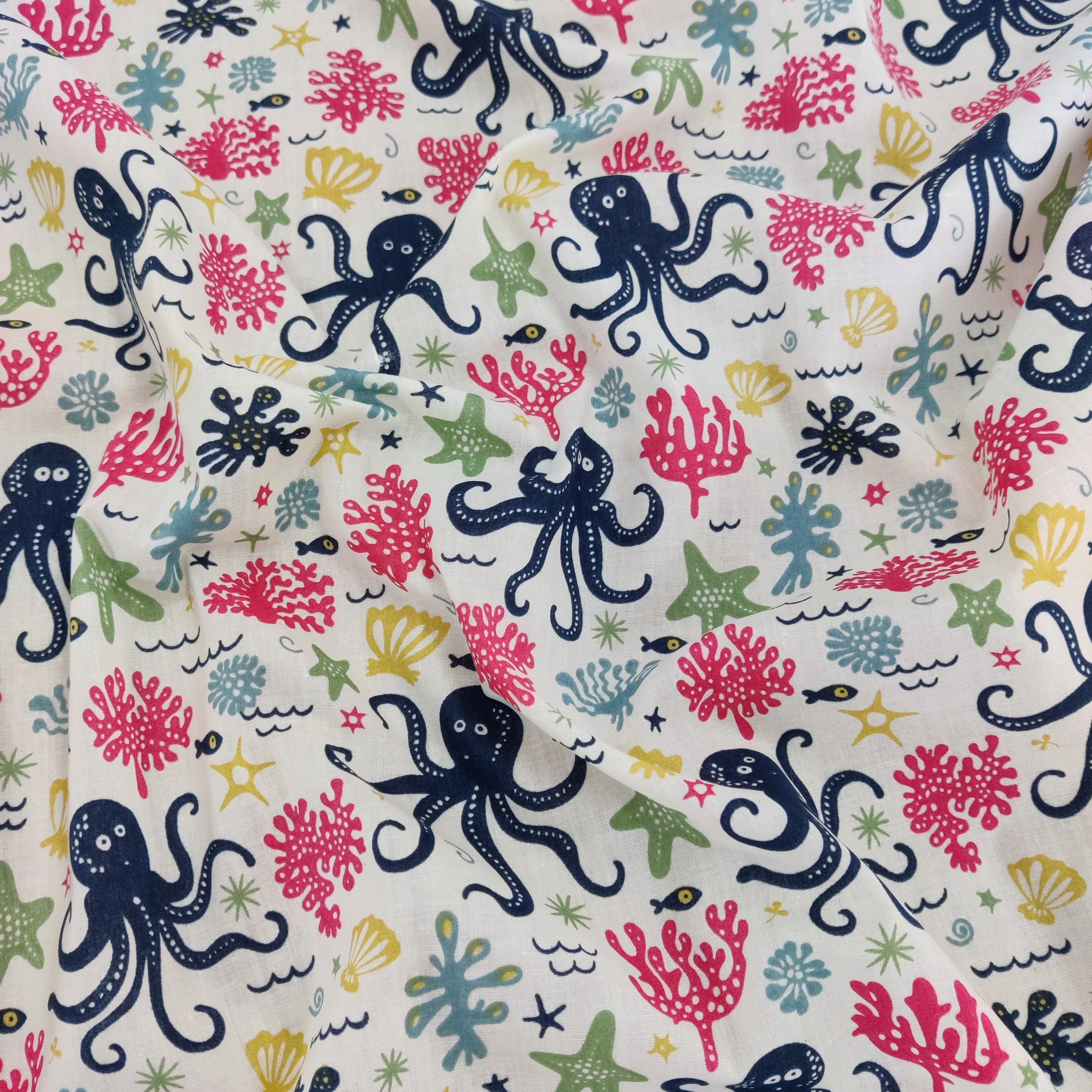 FS801 Octopus Polycotton Fabric