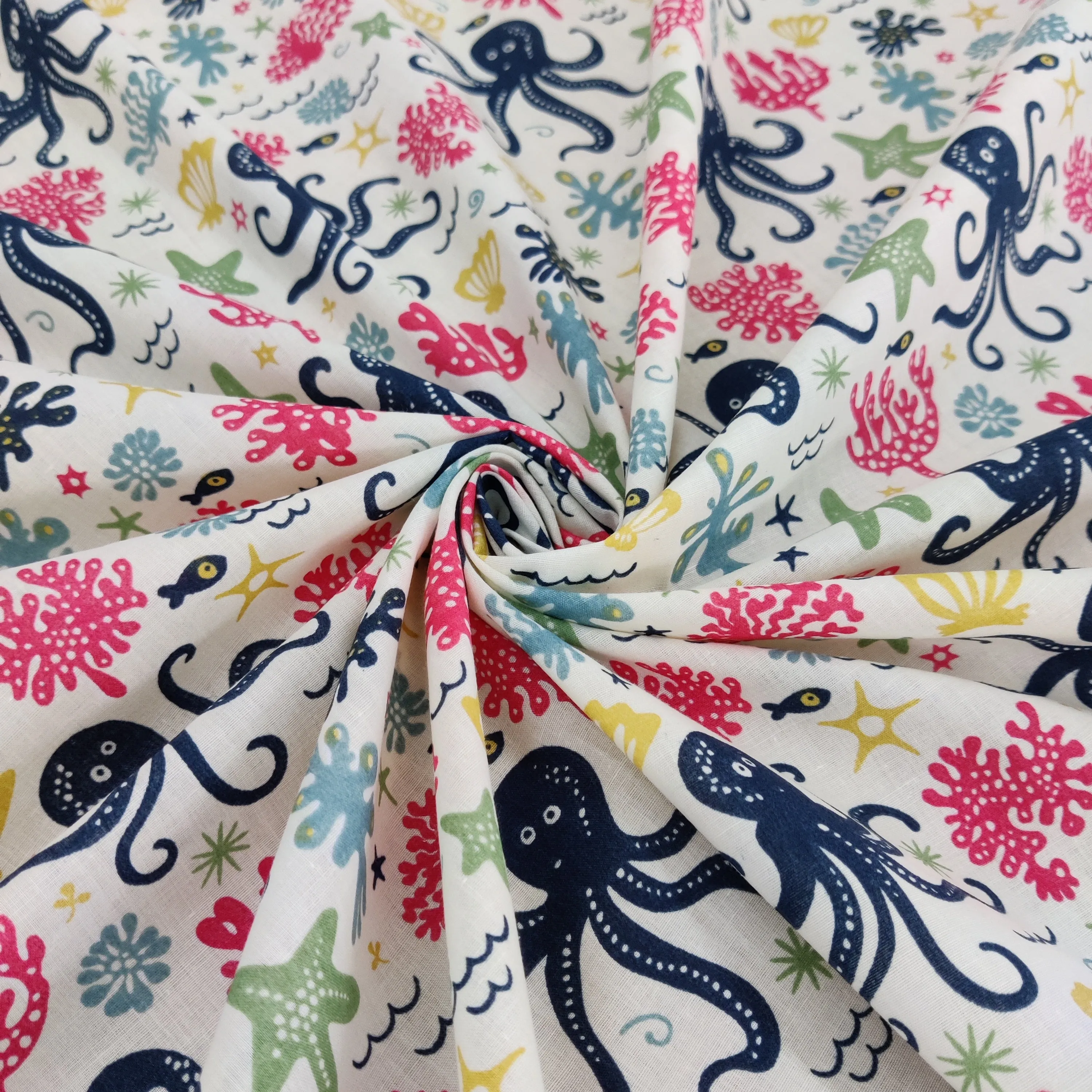 FS801 Octopus Polycotton Fabric