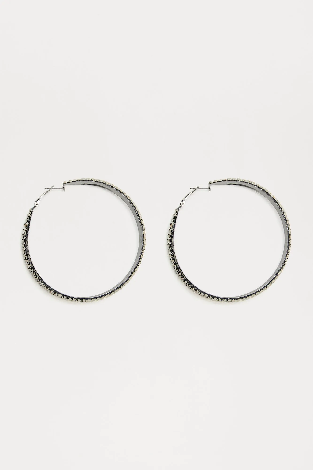 Got Plans Tonight Hoop Earrings - Gunmetal