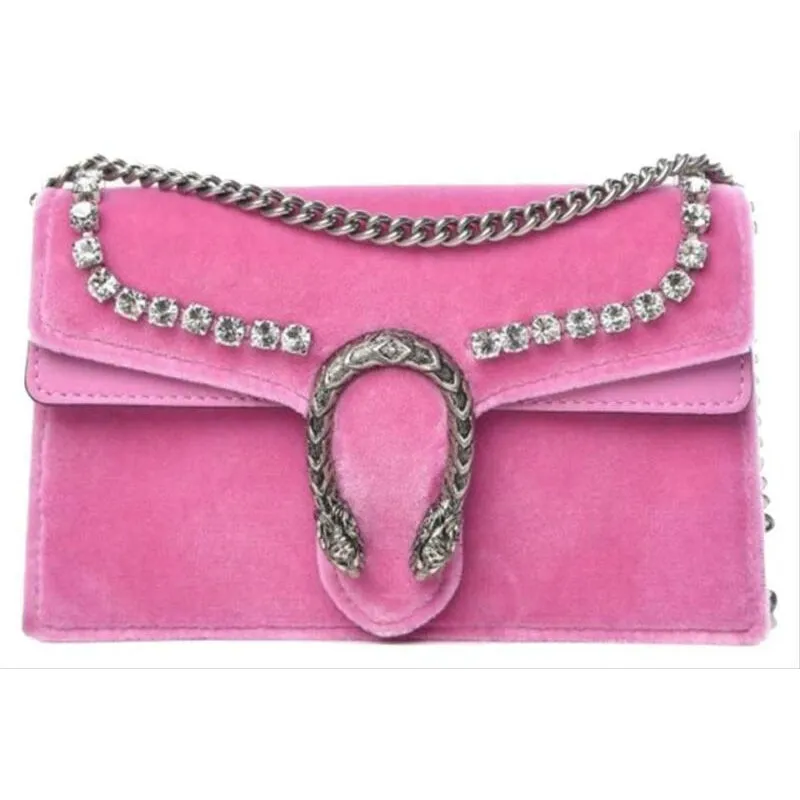 Gucci Mini Dionysus Crystal Pink Velvet Cross Body Bag