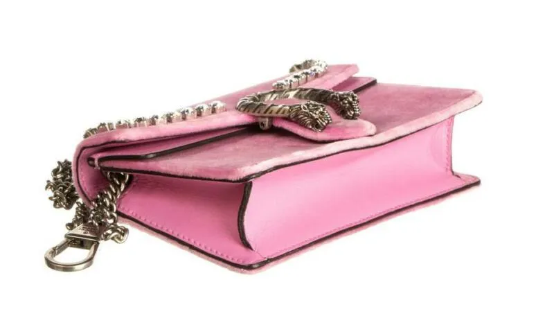 Gucci Mini Dionysus Crystal Pink Velvet Cross Body Bag