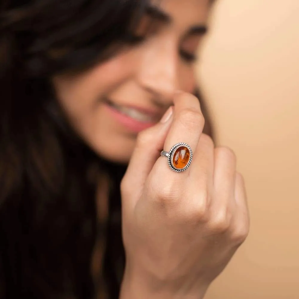 Handmade Baltic Amber Ring