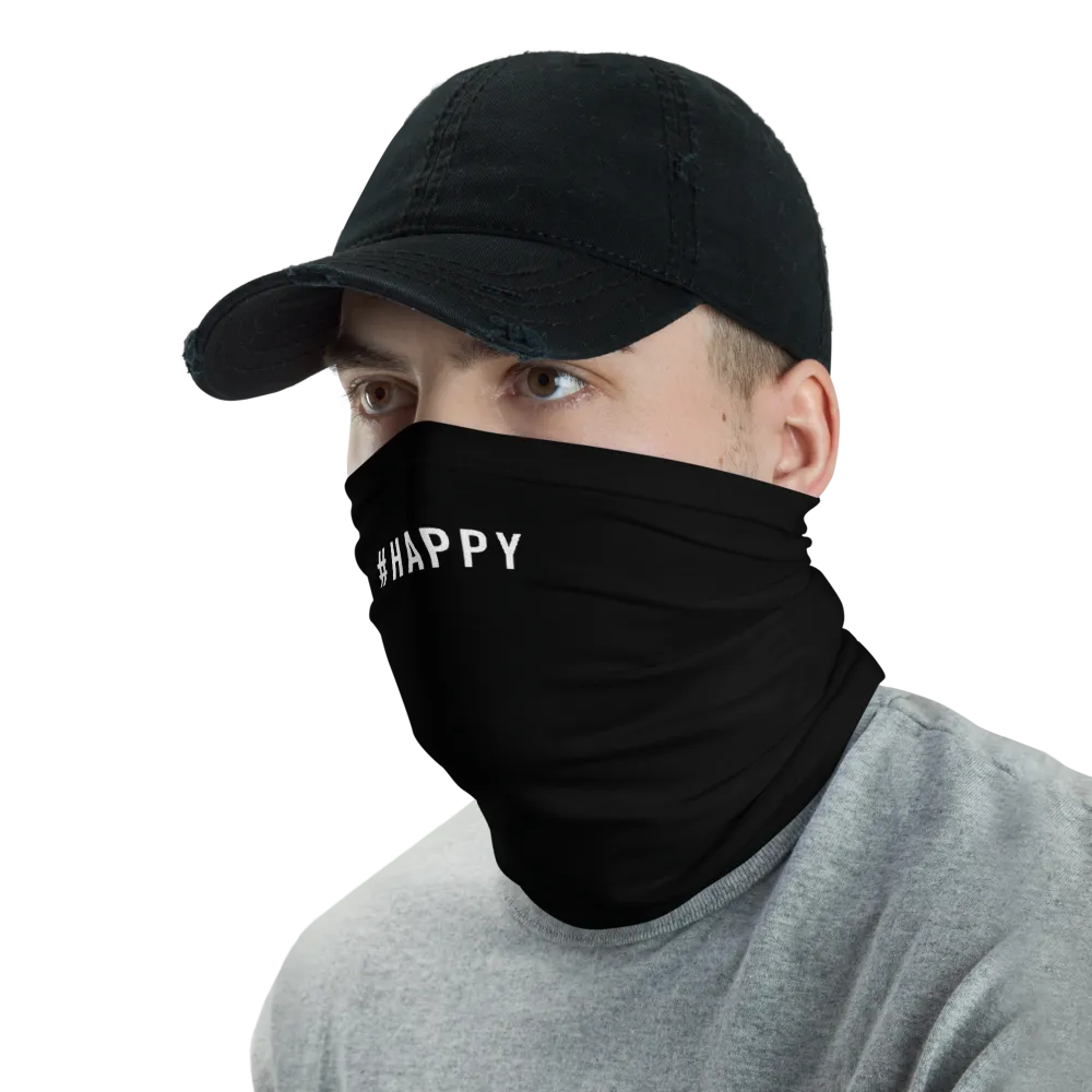 #HAPPY Hashtag Neck Gaiter