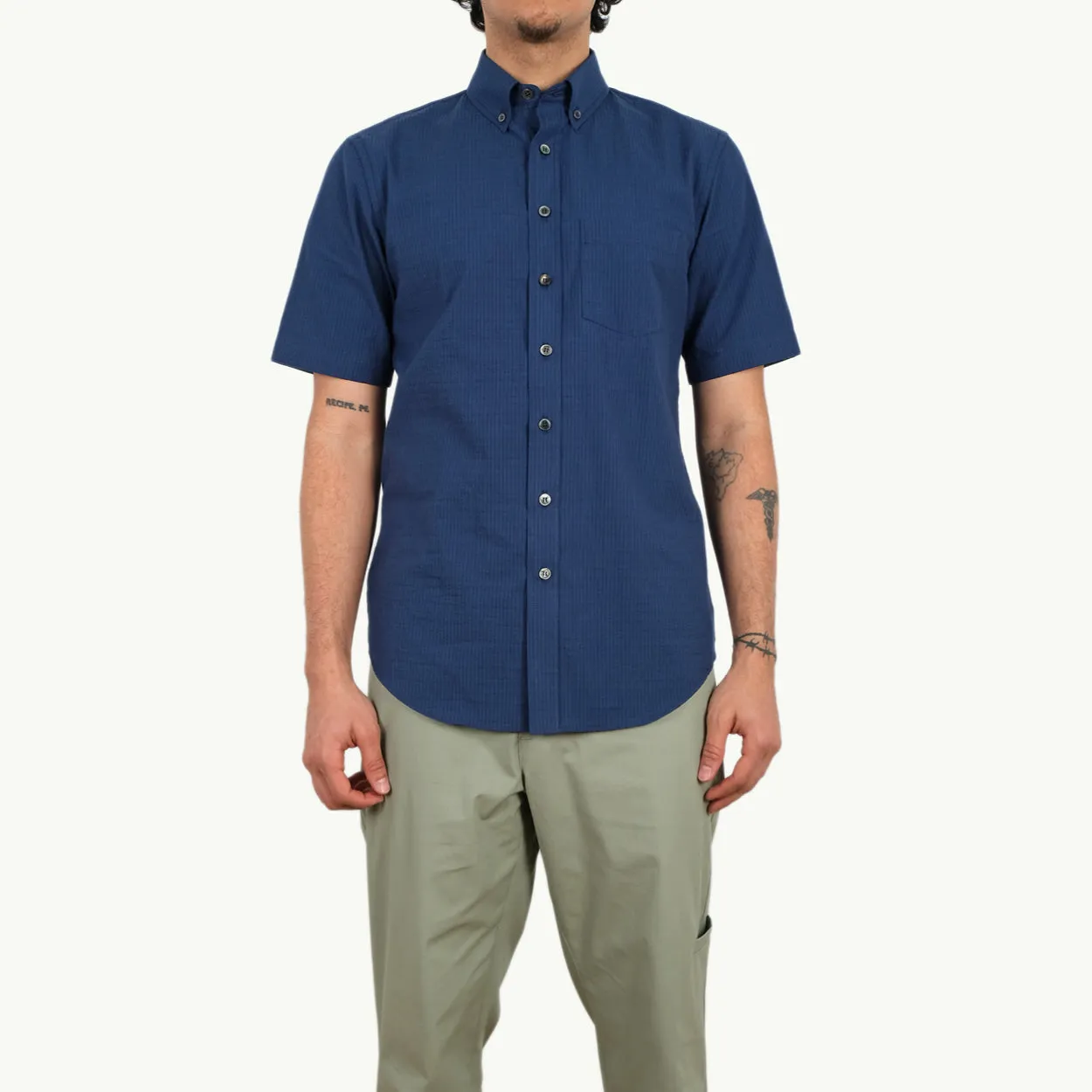 Indigo Seersucker S/S Shirt