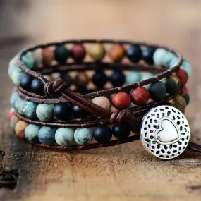 Jasper & Onyx Wrap Bracelet