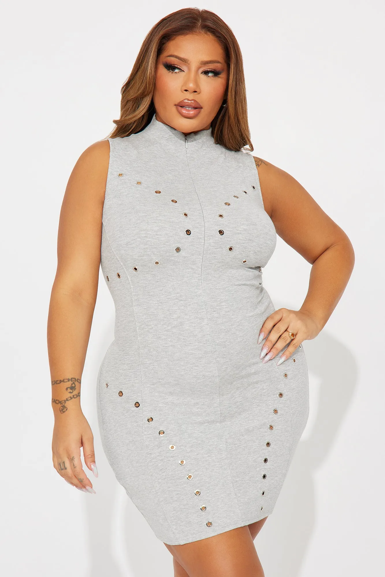 Kaia Mini Dress - Heather Grey