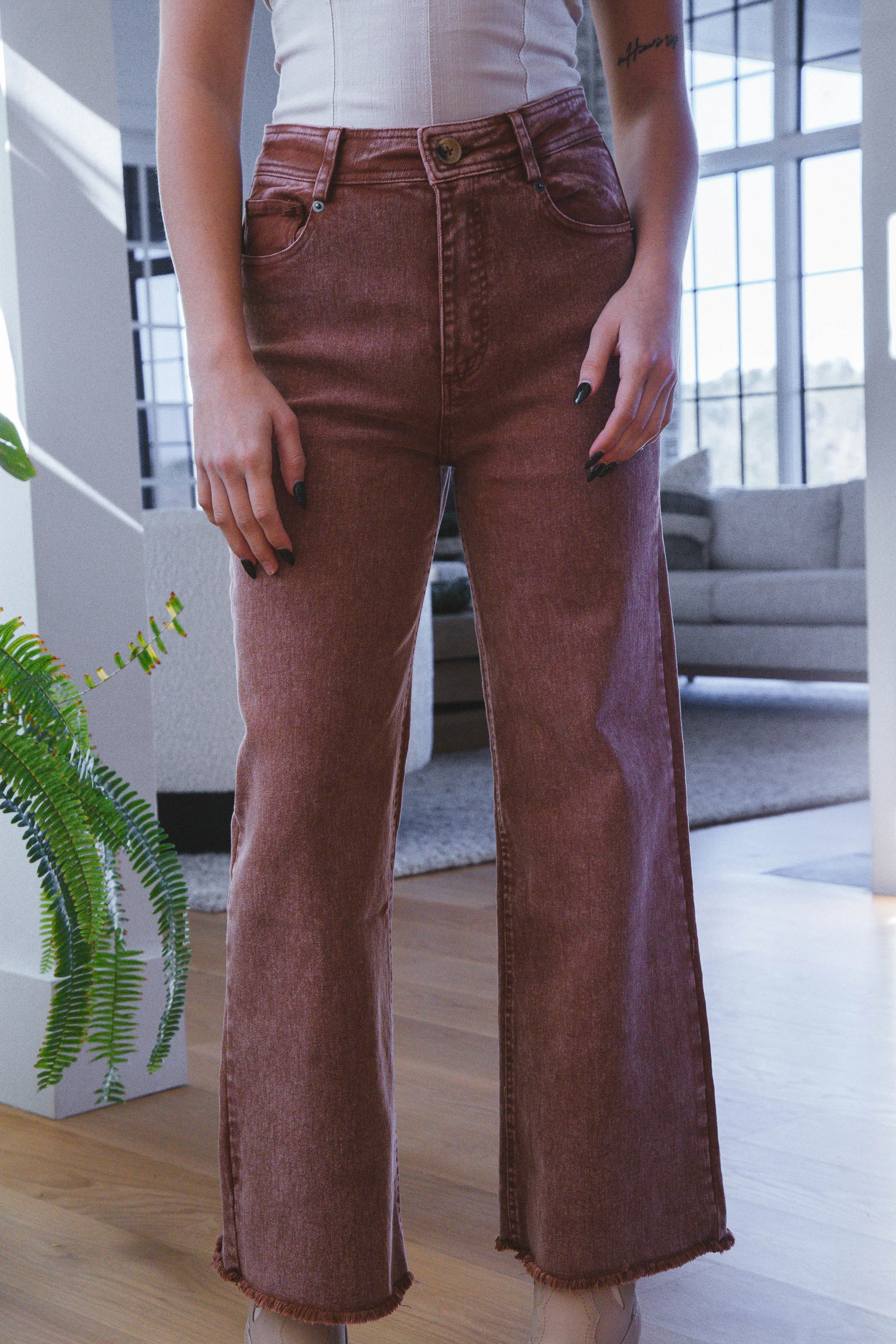 Kamari Washed Denim Jean, Rust