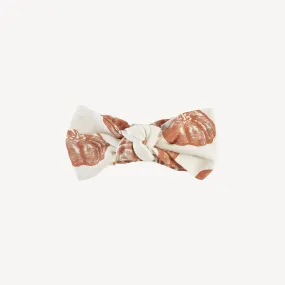 large bow elastic headband | harvest pumpkin | organic cotton interlock