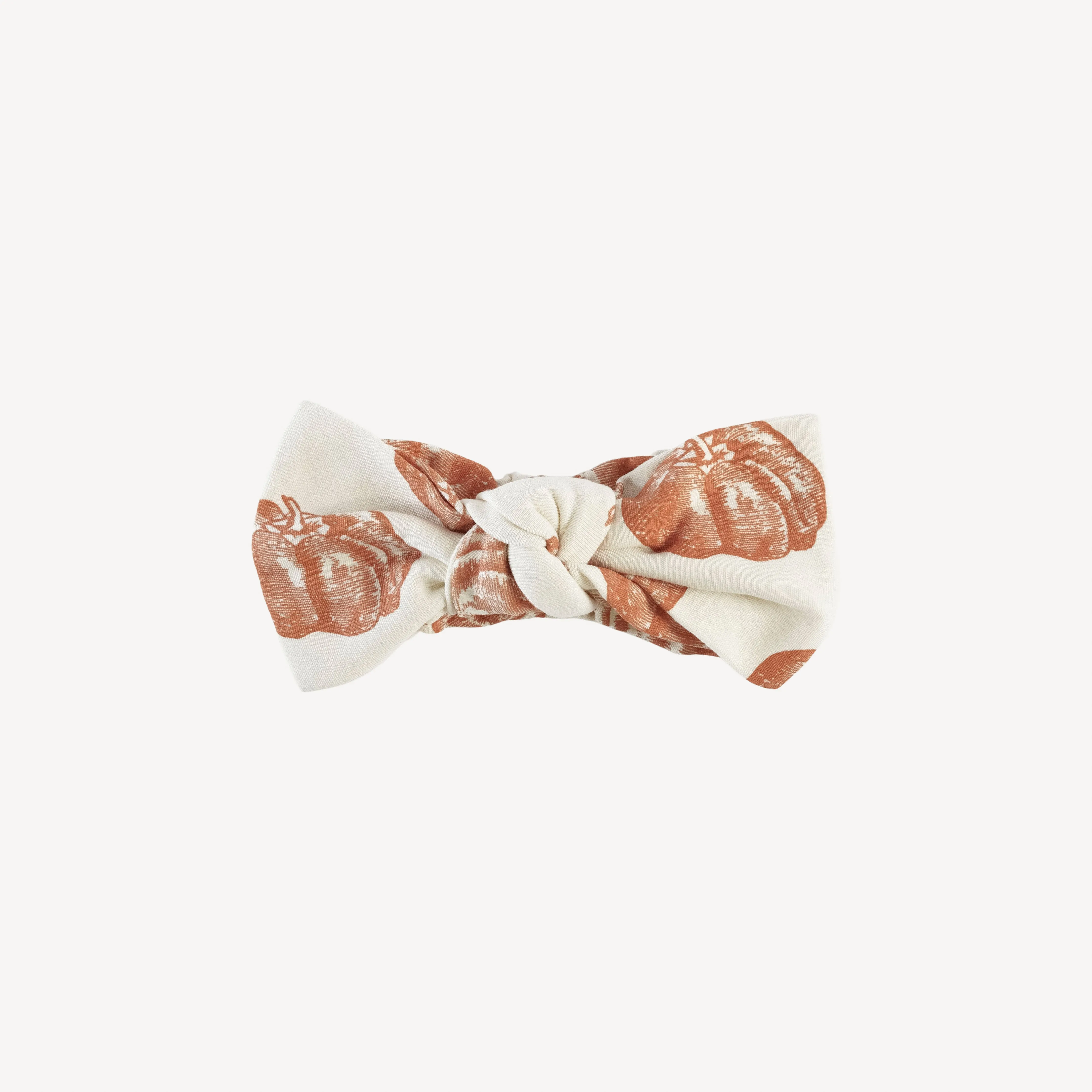 large bow elastic headband | harvest pumpkin | organic cotton interlock