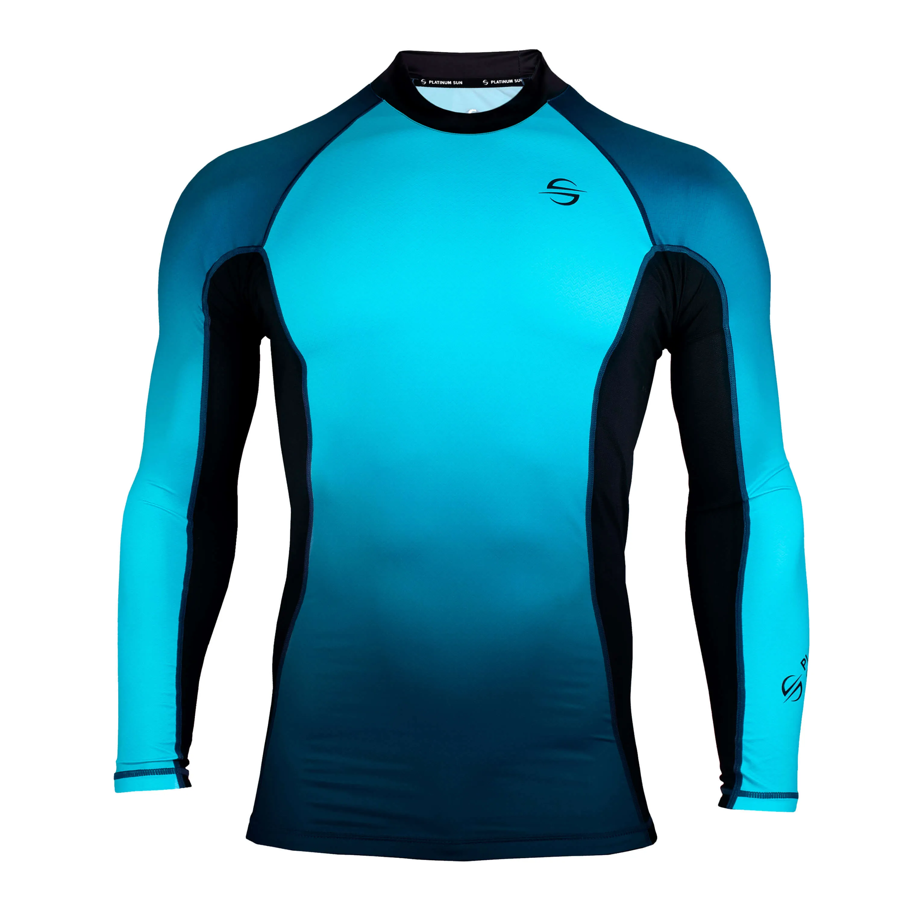 Long Sleeve Rash Guard for Men UPF 50  | Gradient - Blue