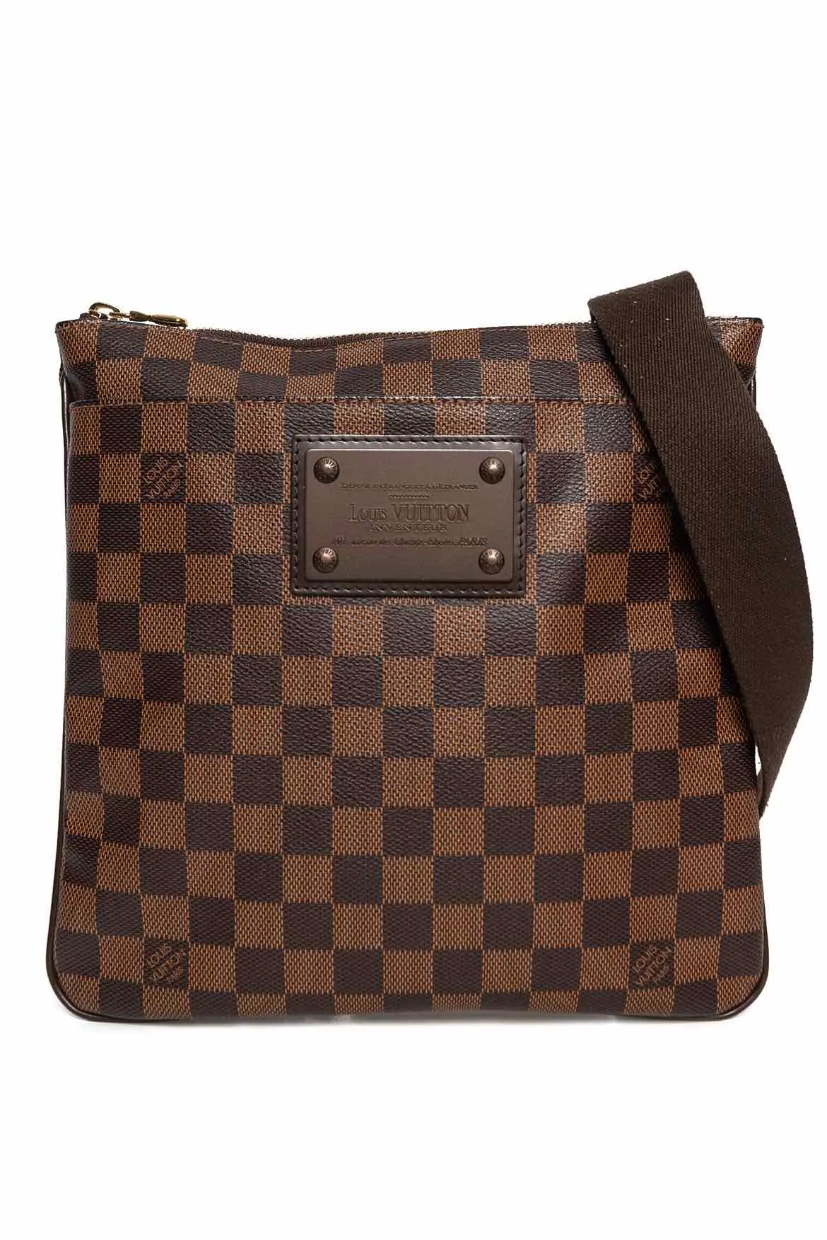 Louis Vuitton Damier Ebene Brooklyn Flat Pochette Crossbody