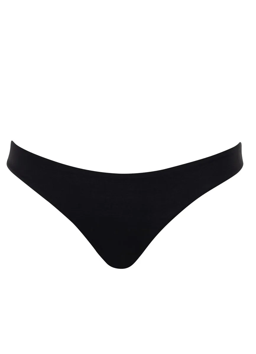 Maaji Ink Black Flirt Thin Side Bikini Bottom