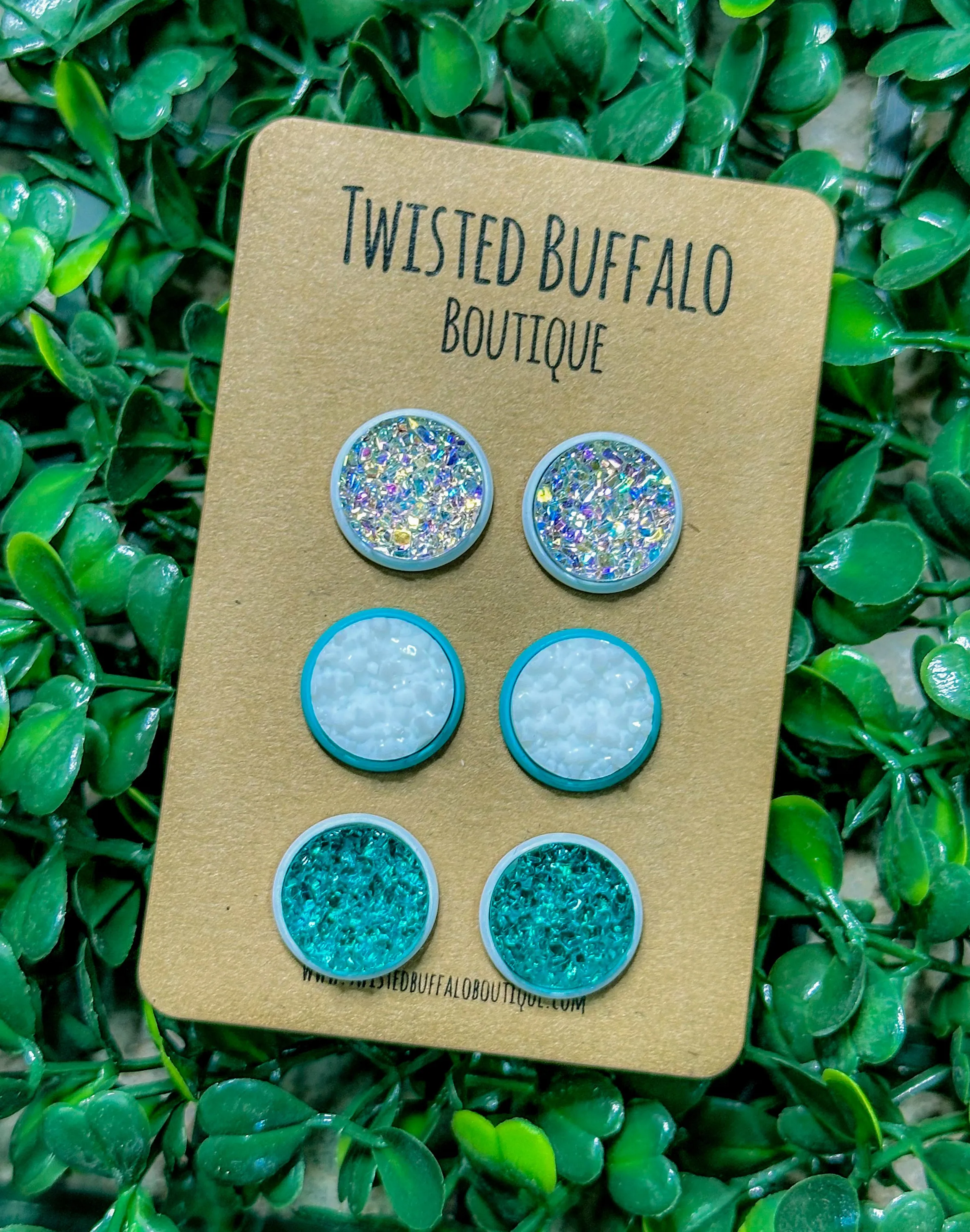 Mermaid Dreams Collection Druzy 12mm Earrings Set