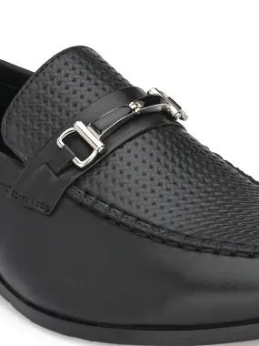 Metro Black Buckle Slip-ons