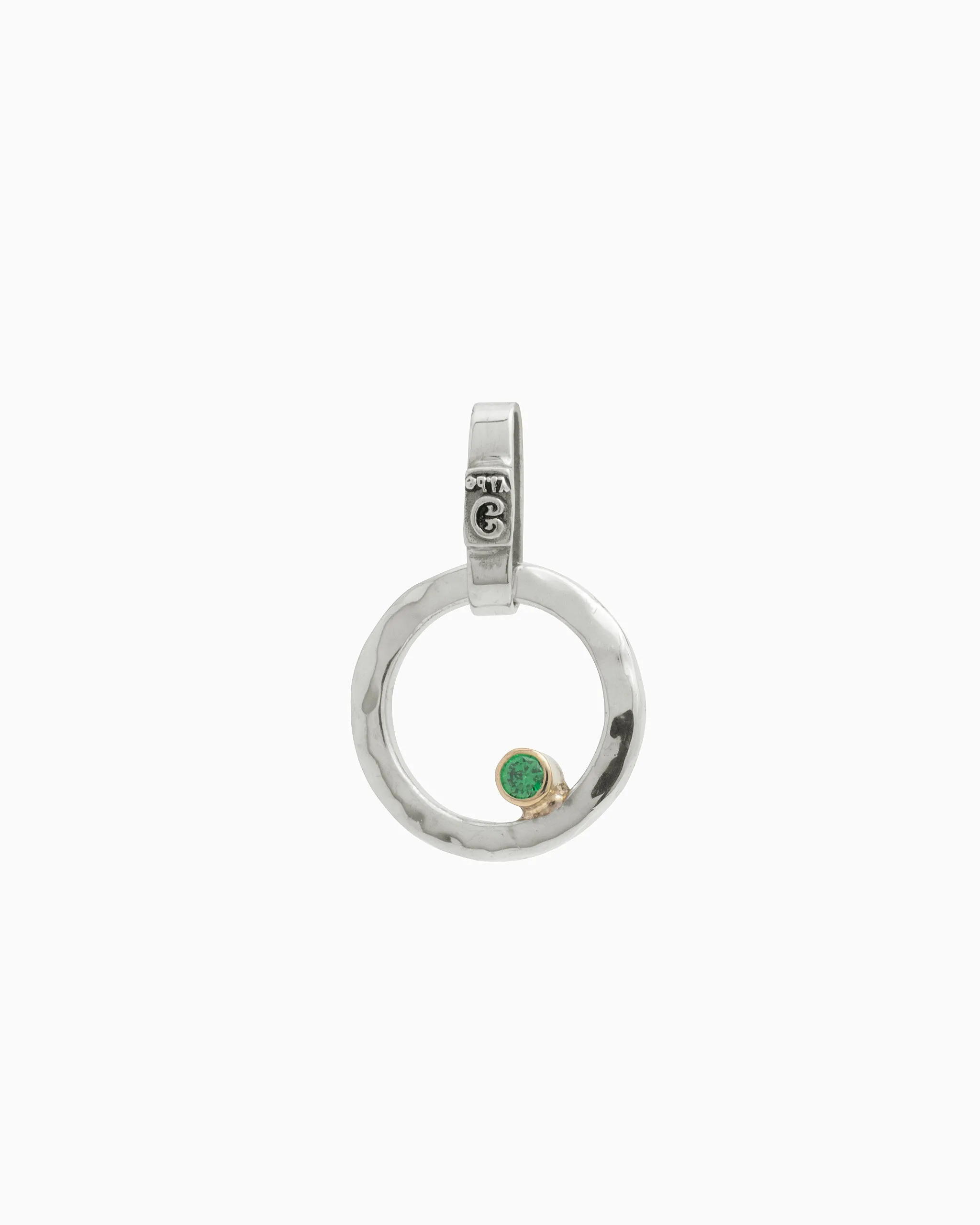 Mini One Love Pendant with Stone - Green Zircon