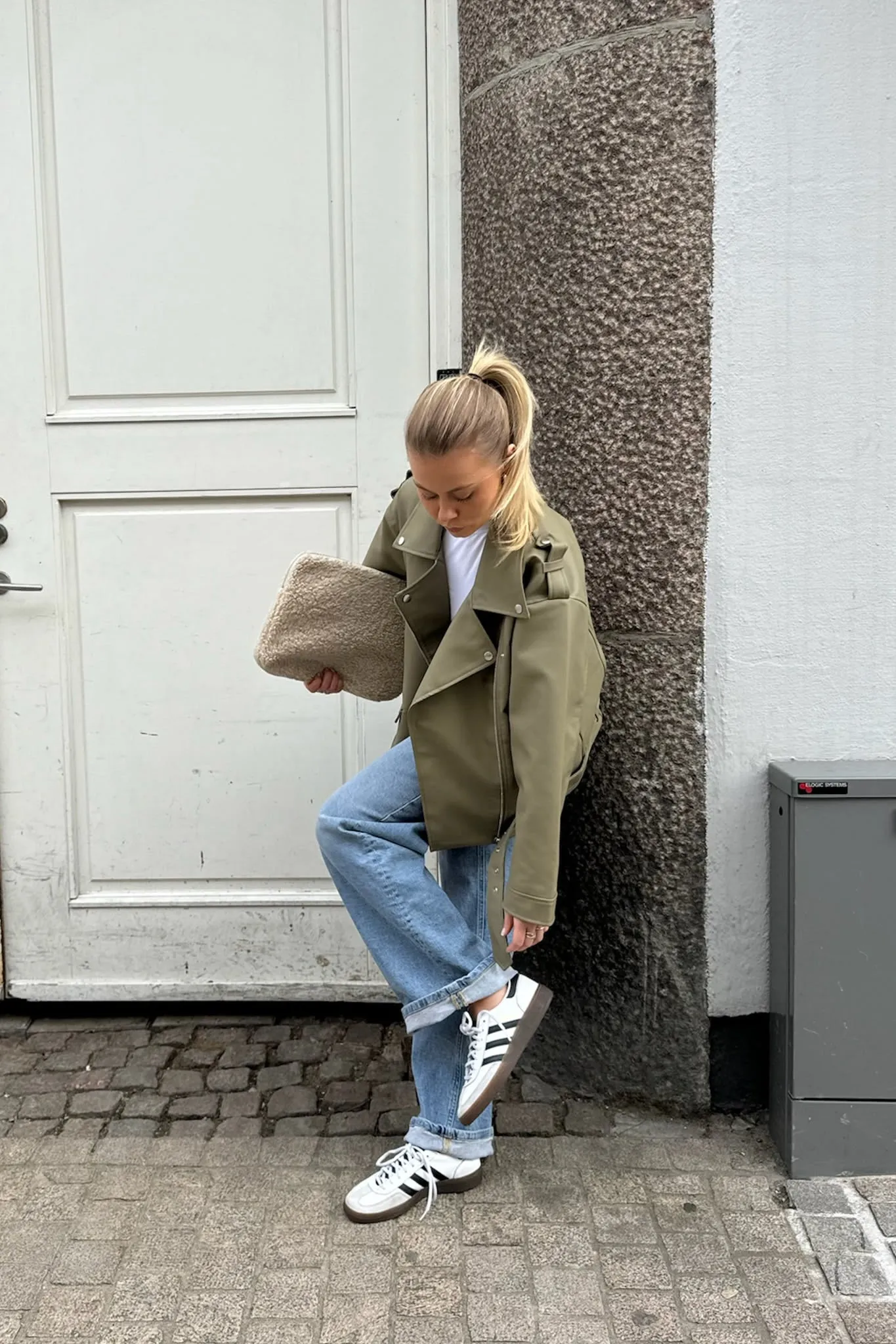 NMPaulina Oversized Biker Jakke - Grøn