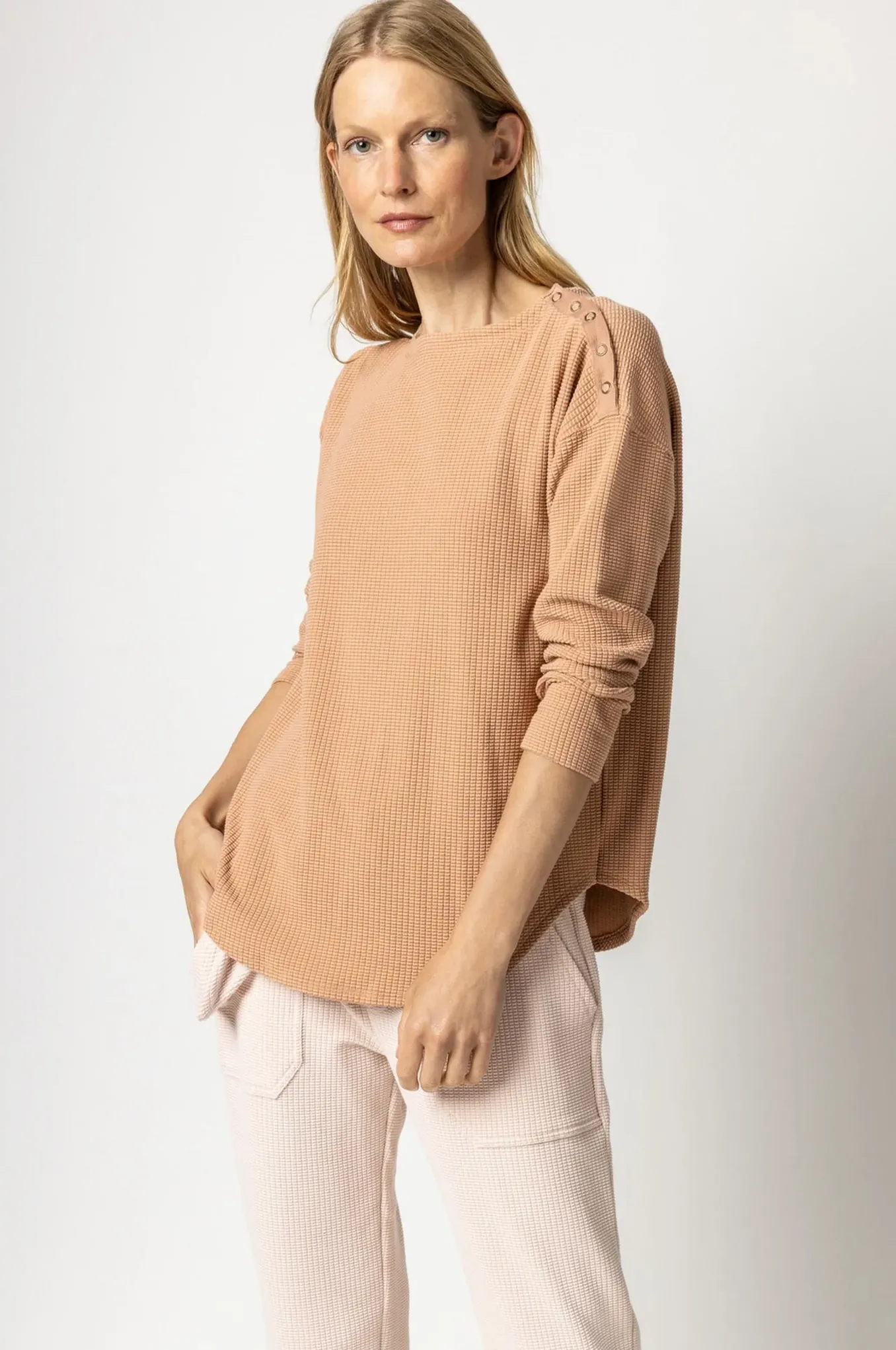 PA2107-DUNd Lilla P 3/4 Sleeve Boatneck