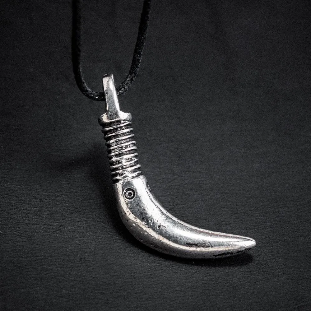 Pewter Bear Tooth Necklace - Handcrafted in the UK