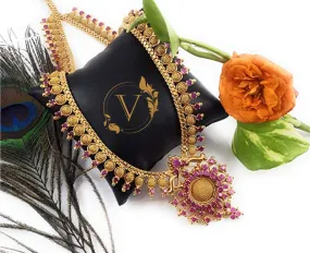 Pink Gold-Plated Handcrafted Necklace