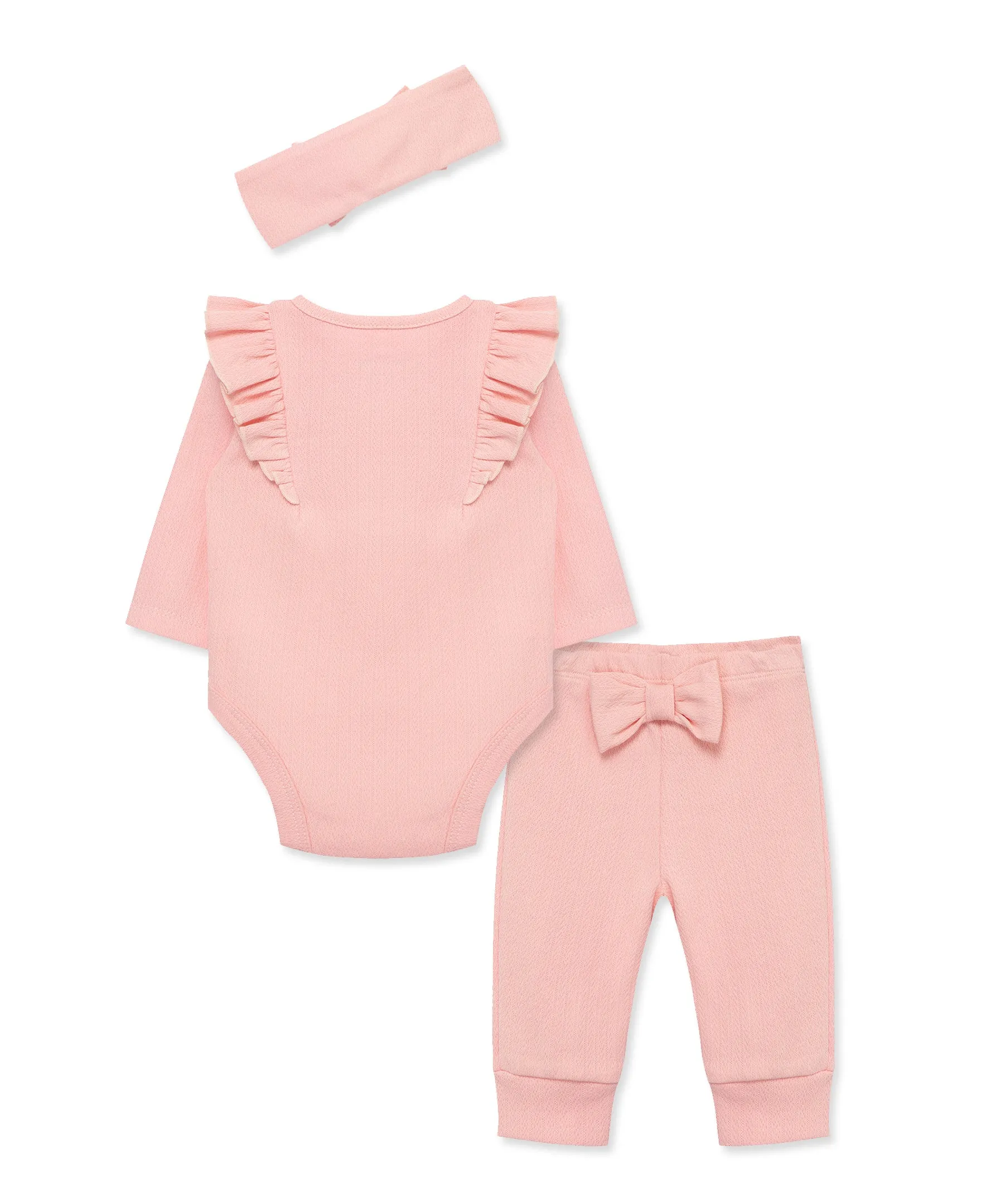 Pink Pointelle Bodysuit & Pant Set