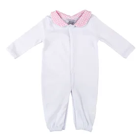 Pink Smocked Convertible Onesie 0-6 Months