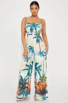 Playa Del Carmen Jumpsuit - Green/combo