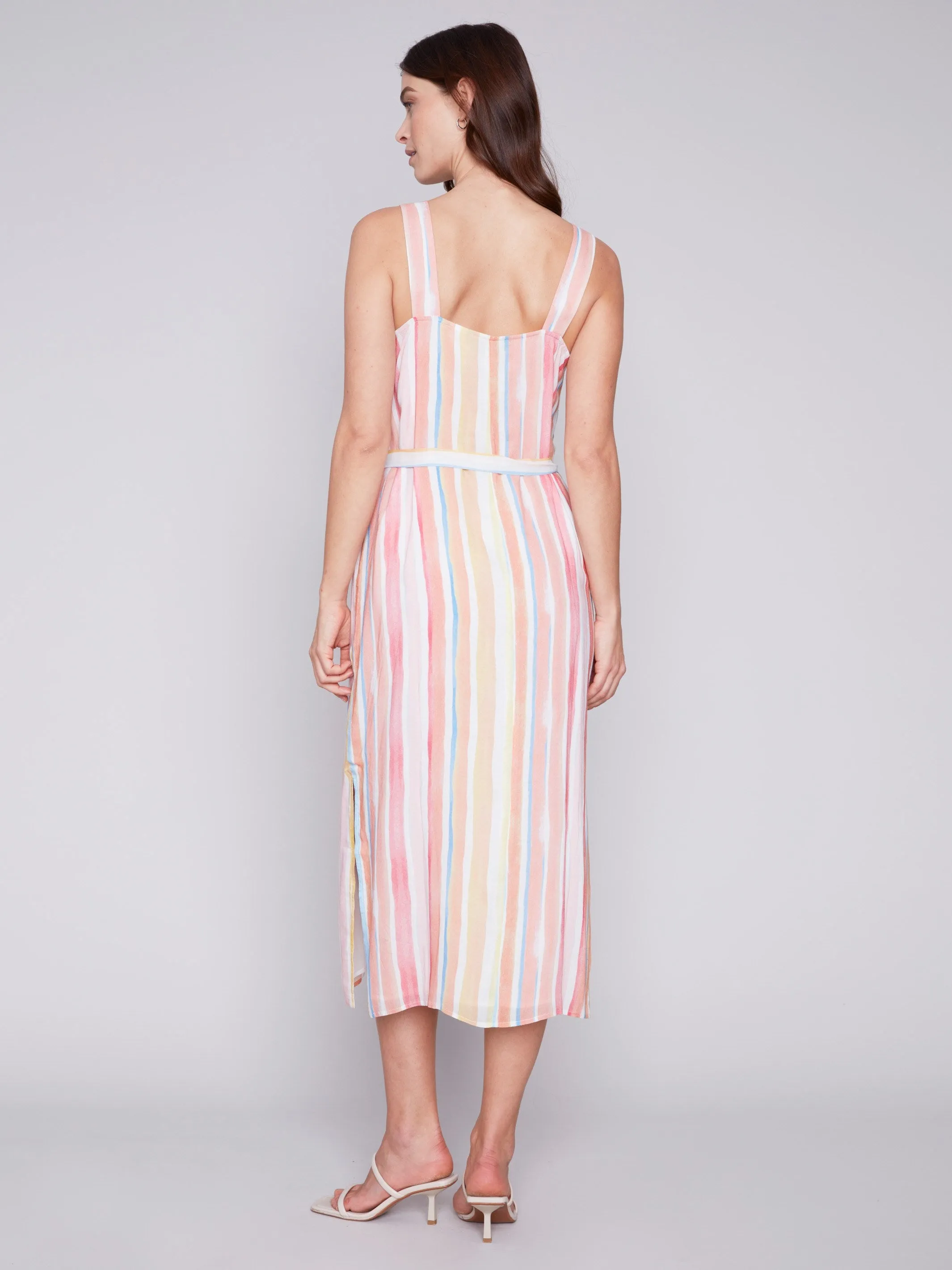 Printed Chiffon Dress - Stripes