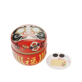 Red Daruma Tea Canister