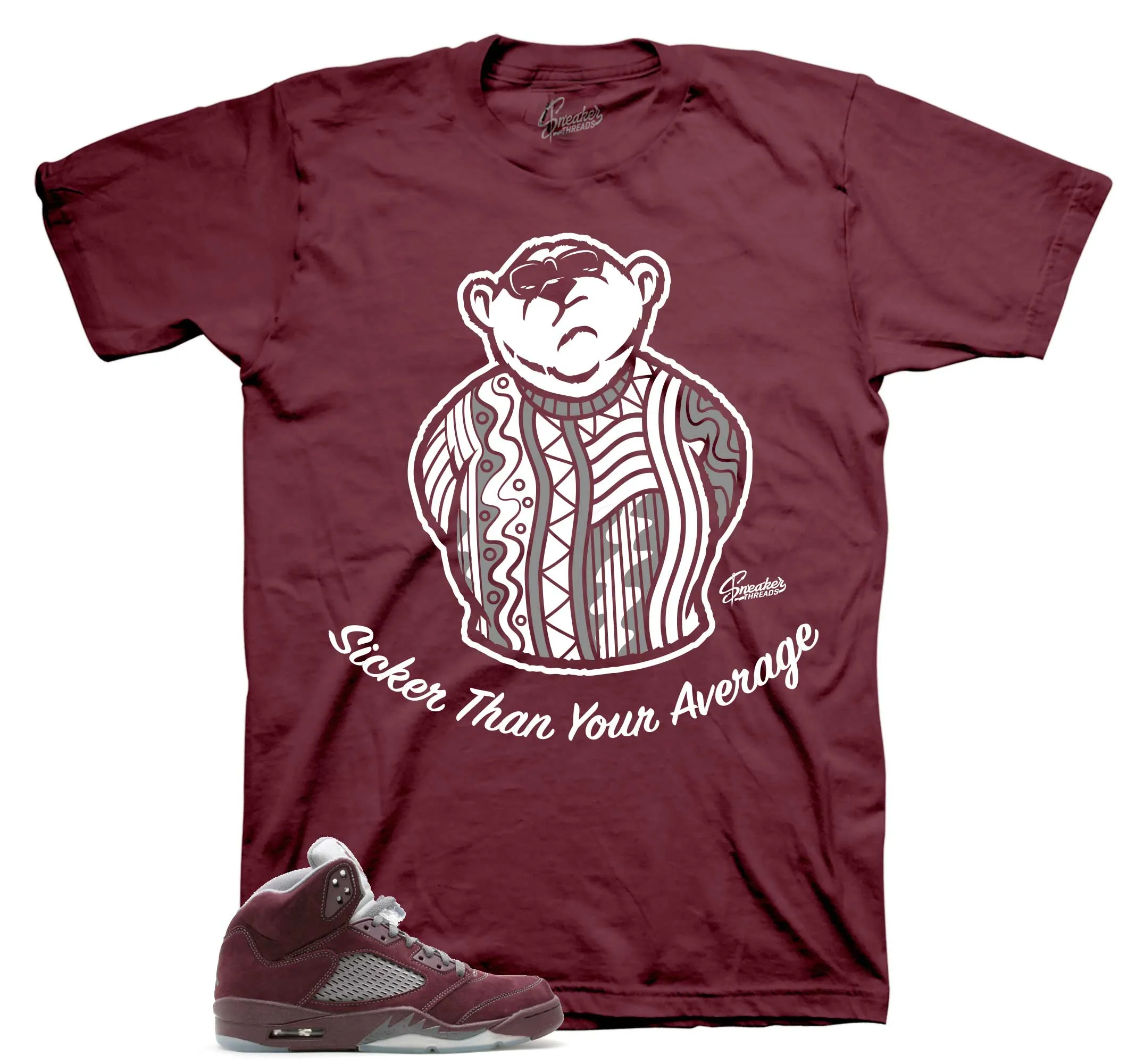 Retro 5 Burgundy Shirt - Big Bear - Burgundy