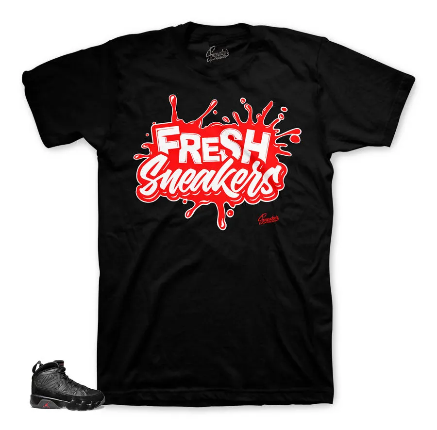 Retro 9 Bred Shirt - Fresh Sneakers - Black