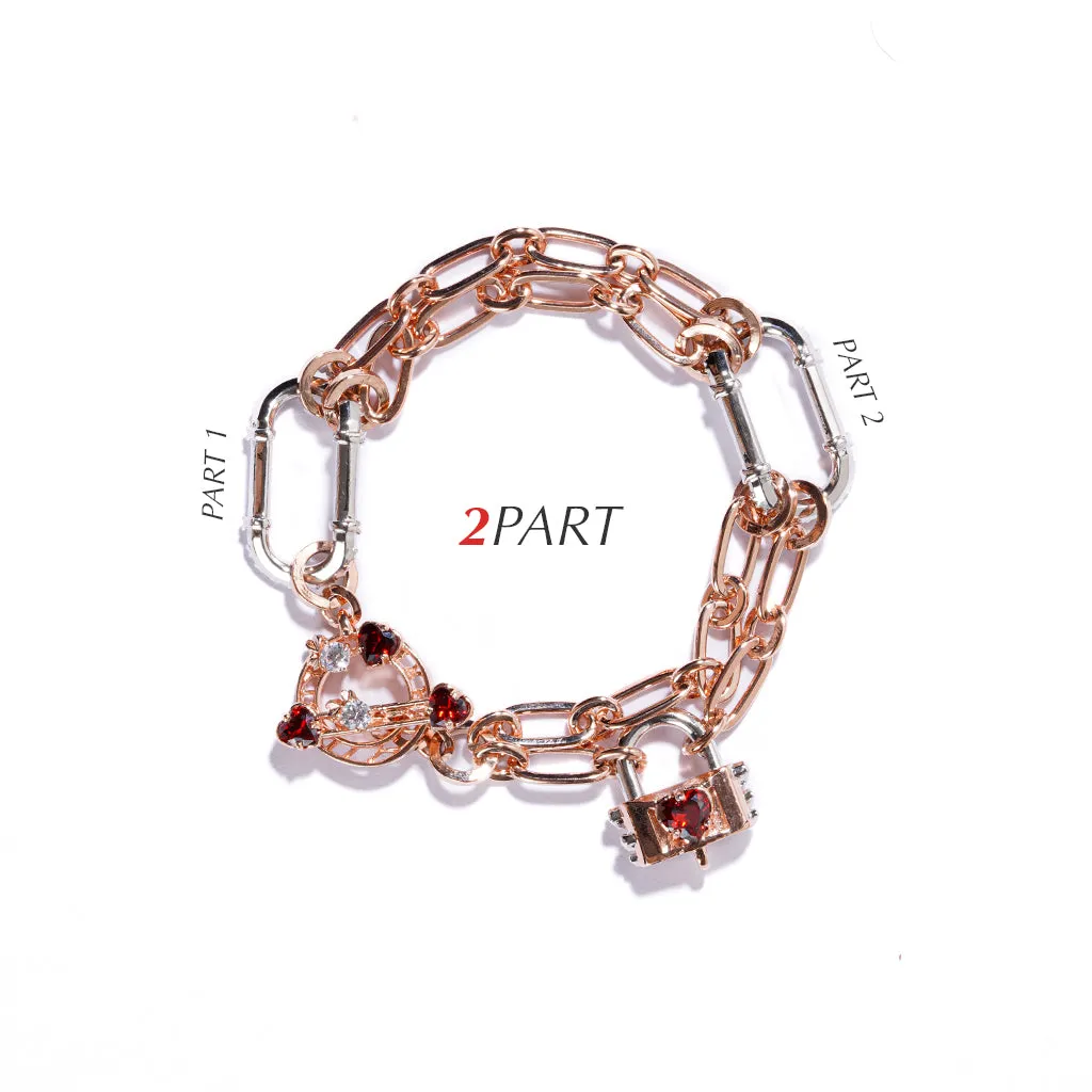 Richy Love Harbour Bracelet [Red gems/Pink gold]