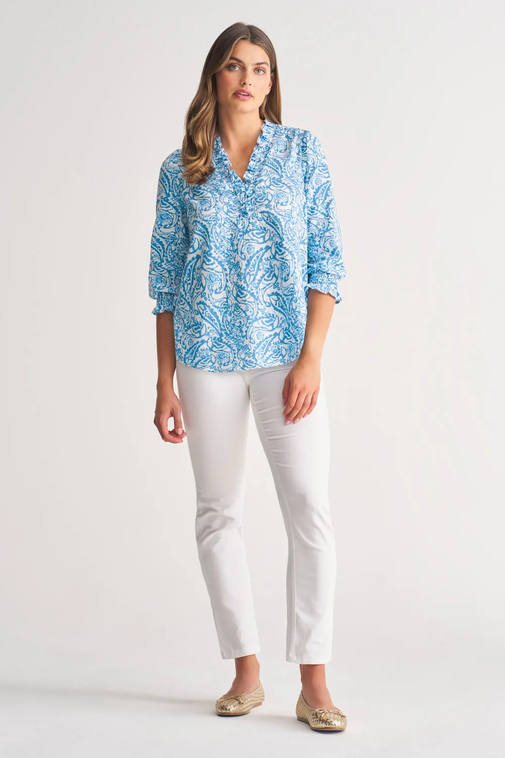 Ruffle Cotton Blouse