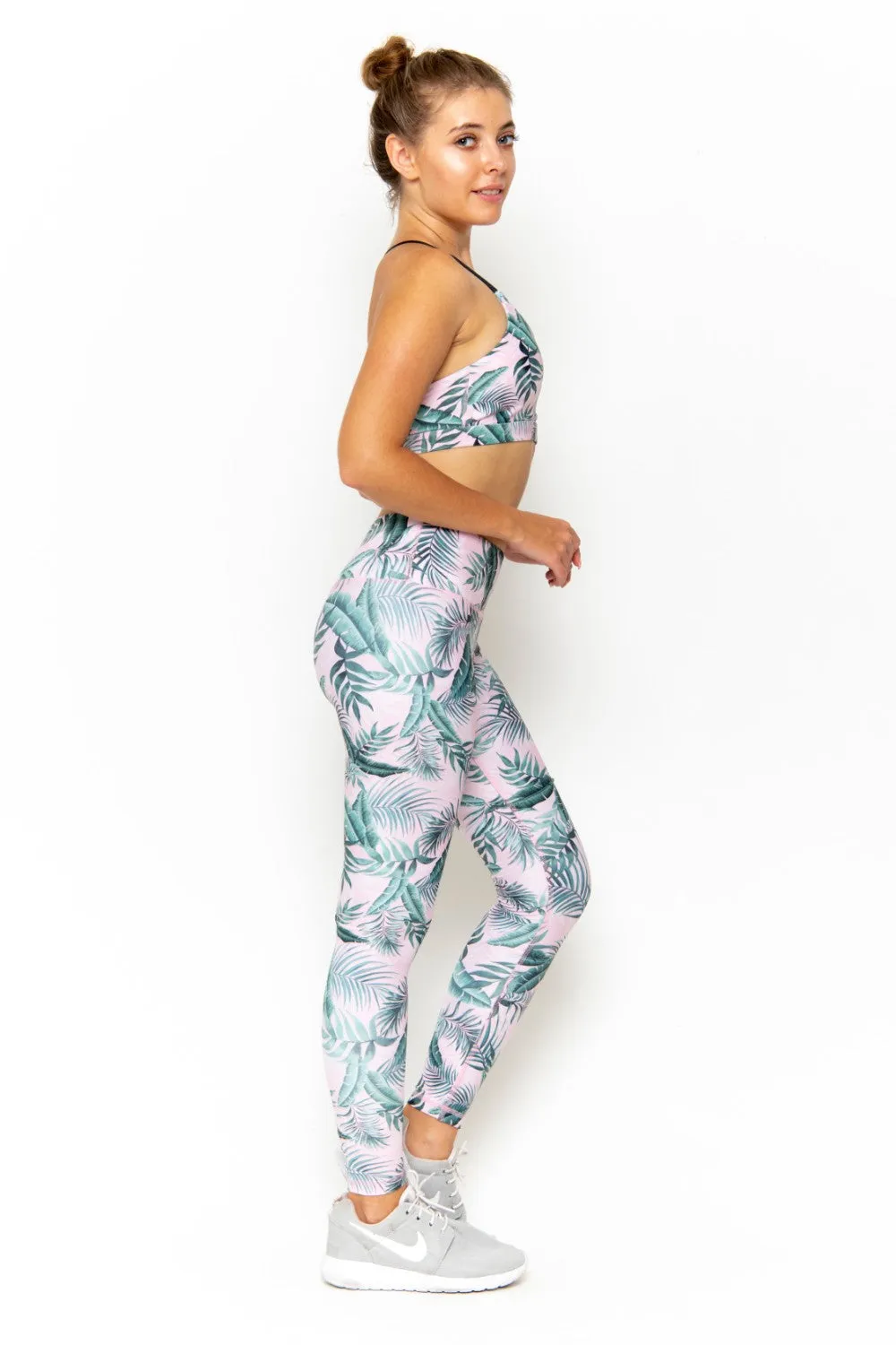 SARA 7/8  LEGGING - PINK PALM