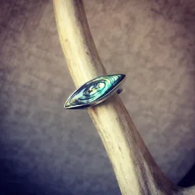 sideways marquise abalone ring