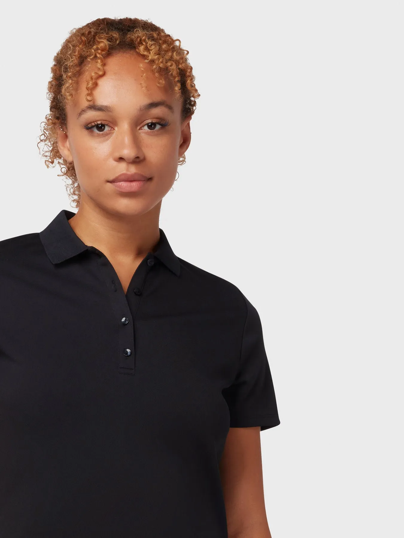 Swing Tech Women's Polo In Caviar