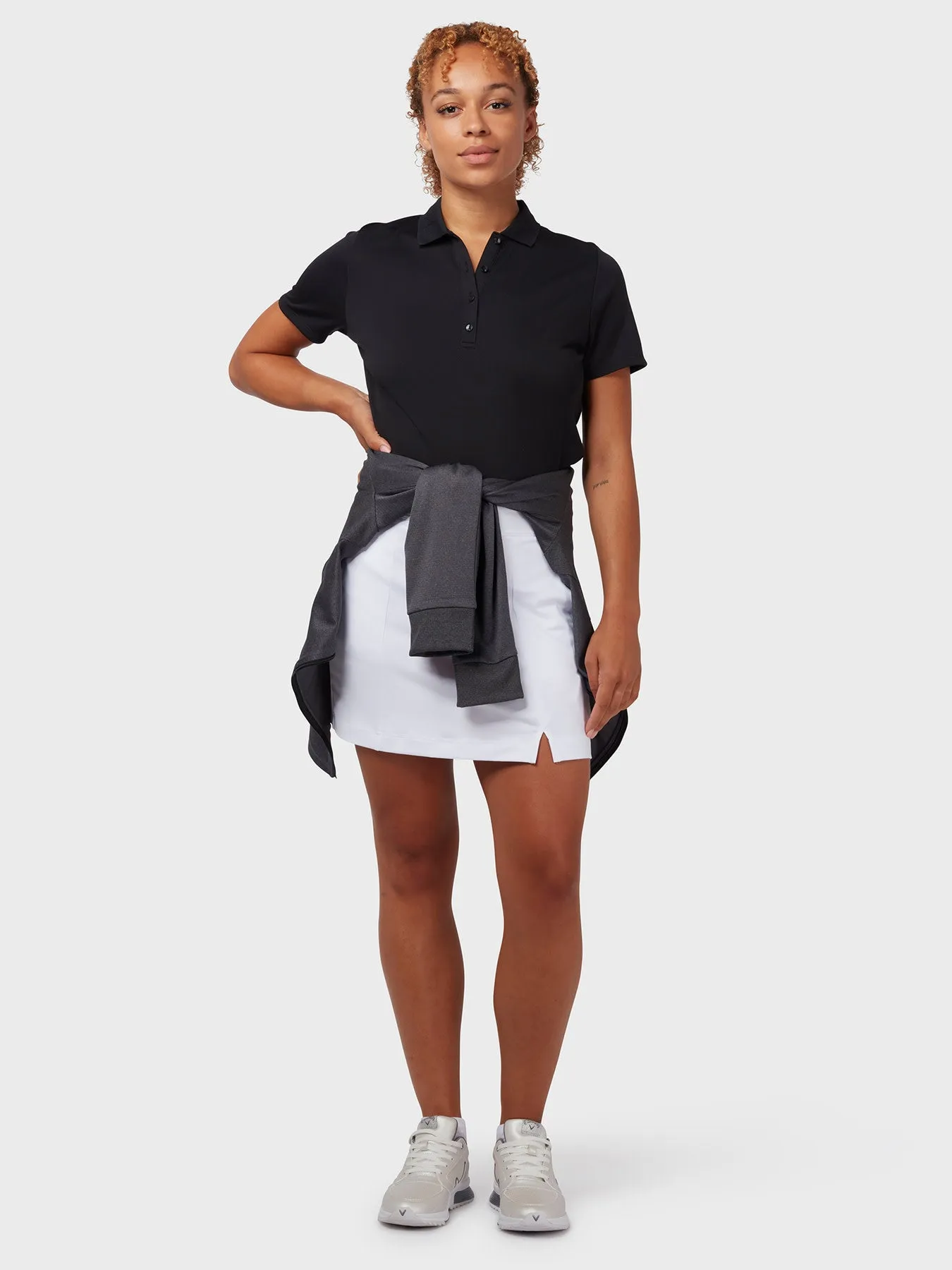 Swing Tech Women's Polo In Caviar