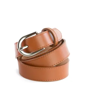 Tan Real Italian Leather Narrow Belt Pack of Two