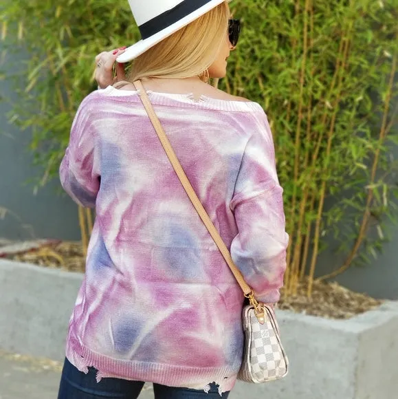 Tie Dye Sweater Top