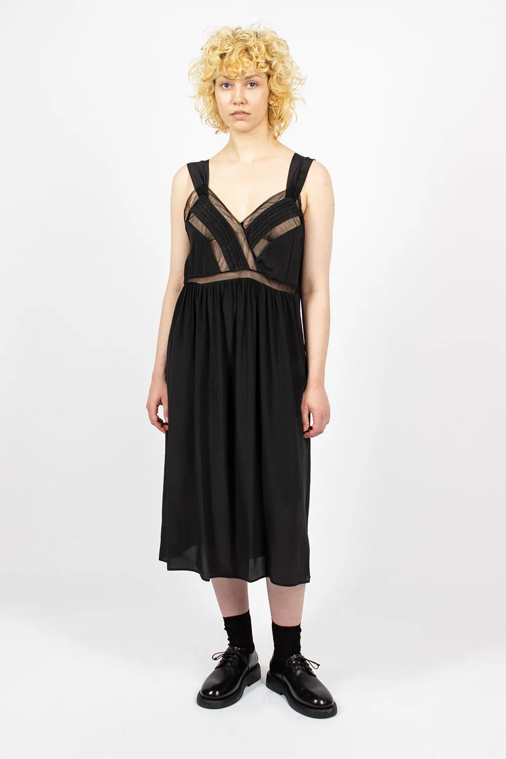 Tie Slip Dress Black