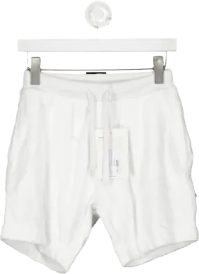 Towel Club White Towelling Shorts UK XS