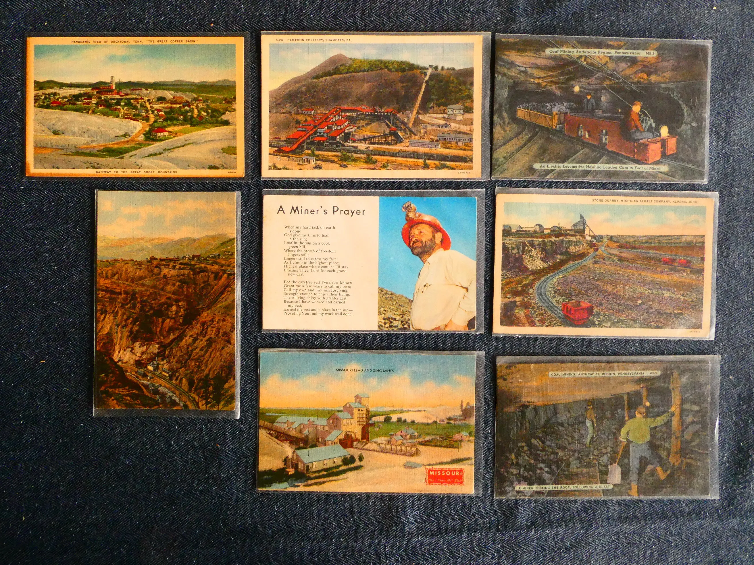 Vintage Mining Postcards - Lot of 8