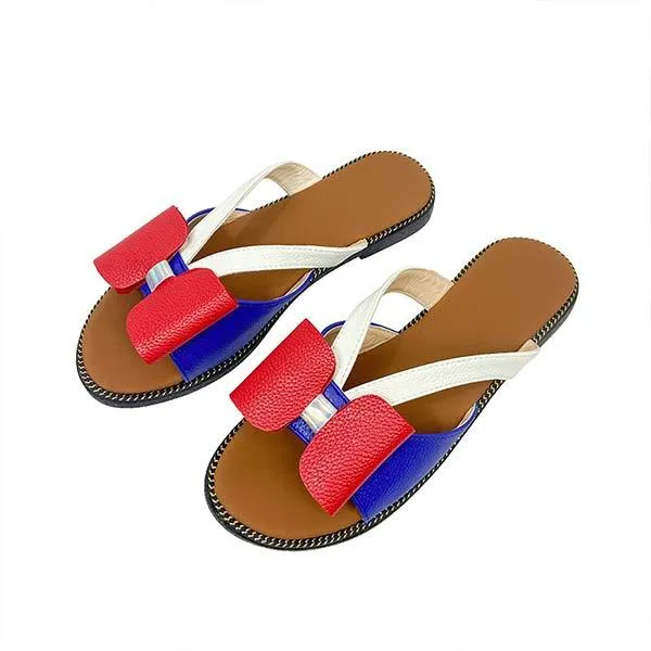 Women's Butterfly Bow Thong Flat Sandals 17344525C