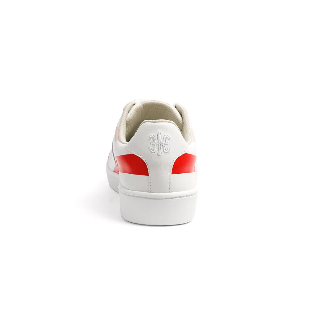 Women's Icon Cross White Red Pink Leather Sneakers 92993-011