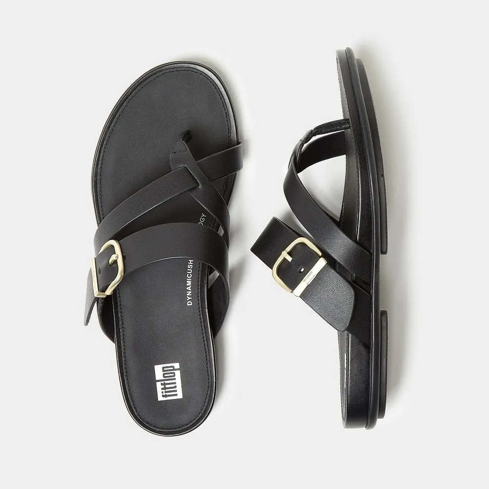 รองเท้าแตะแบบหูหนีบ ผู้หญิง รุ่น GRACIE BUCKLE LEATHER STRAPPY TOE-POST SANDALS