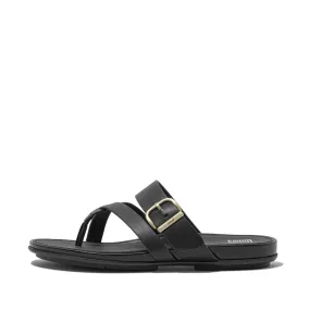 รองเท้าแตะแบบหูหนีบ ผู้หญิง รุ่น GRACIE BUCKLE LEATHER STRAPPY TOE-POST SANDALS